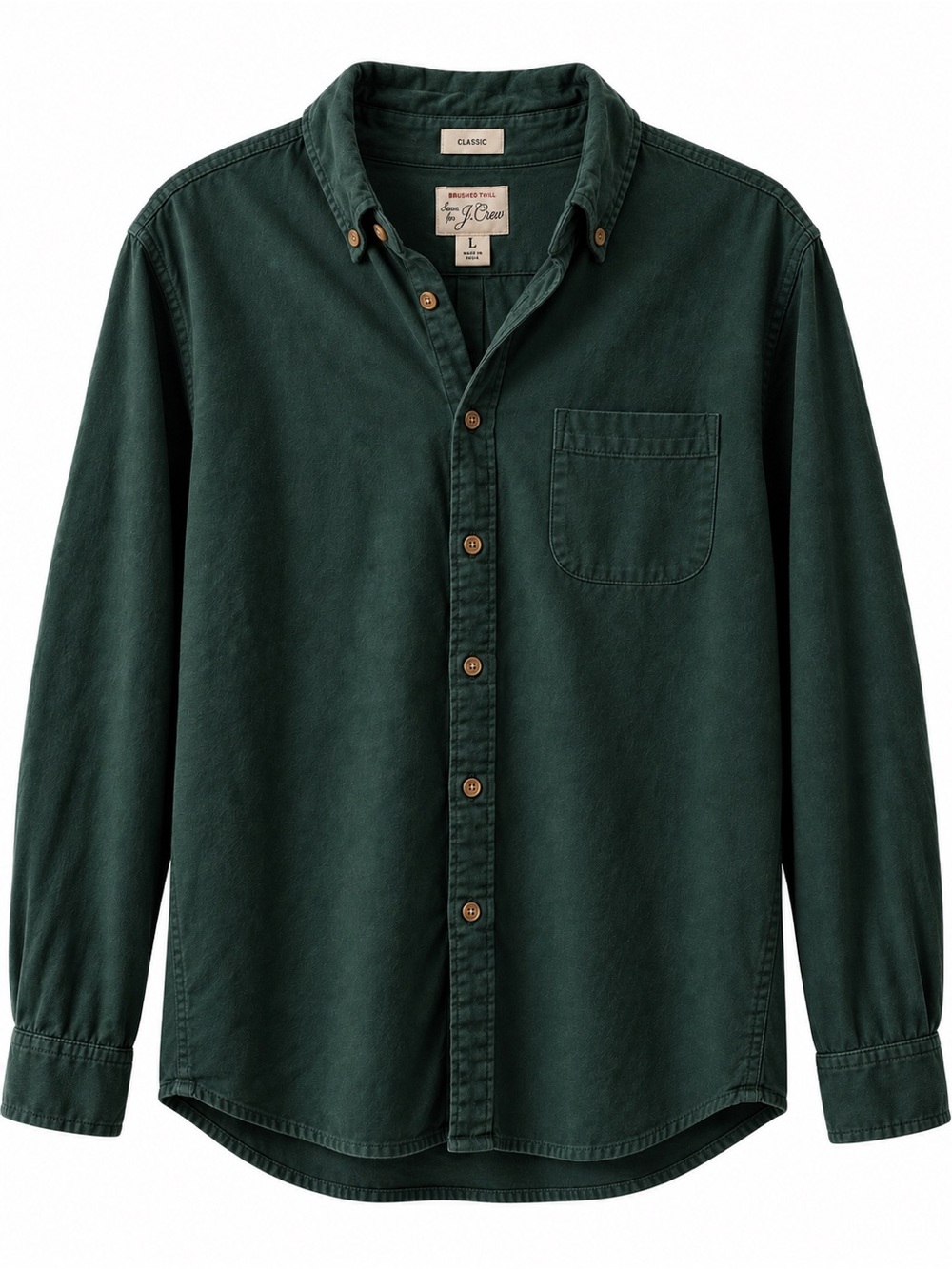 J. Crew Button-Down Shirt in Forest Green